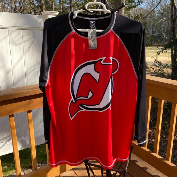 New Jersey Devils Long Sleeve Performance Active Wear Rash Guard Shirt XXL - Picture 7 of 10